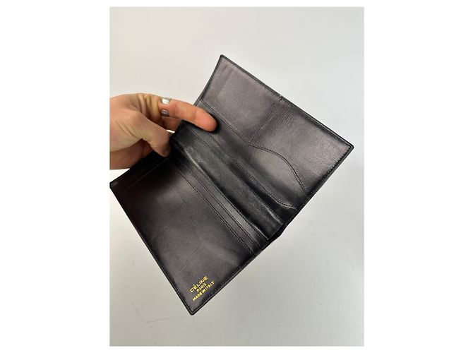 Céline Vintage Celine Paris Monogram Leather Card / ID Holder  black - view 3