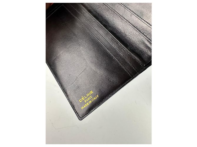 Céline Vintage Celine Paris Monogram Leather Card / ID Holder  black - view 4