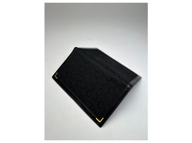 Céline Vintage Celine Paris Monogram Leather Card / ID Holder  black - view 5