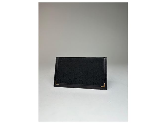 Céline Vintage Celine Paris Monogram Leather Card / ID Holder  black - view 6