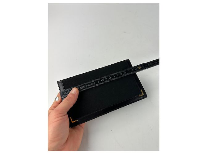 Céline Vintage Celine Paris Monogram Leather Card / ID Holder  black - view 8