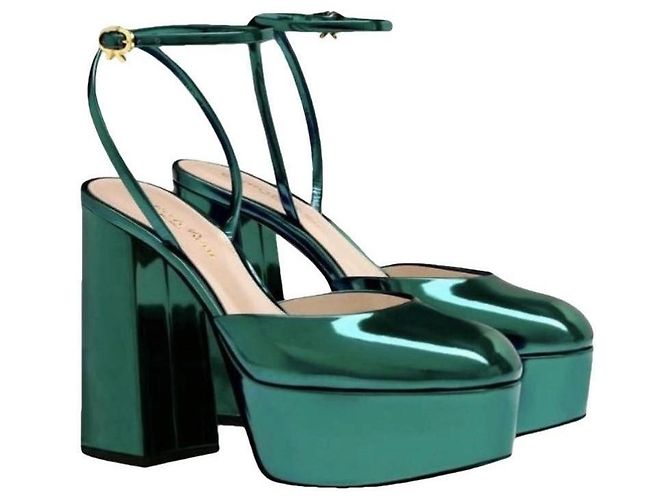 Gianvito Rossi Dua 70 Metallic Grün 39 - Ansicht 8