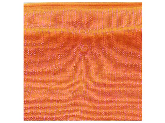 Plume Stola in cashmere e seta Hermès in blu e arancione - vista 7