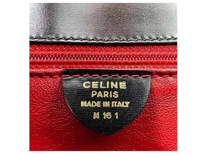 Céline Borsa a mano in pelle con catena Celine Nero - vista 10