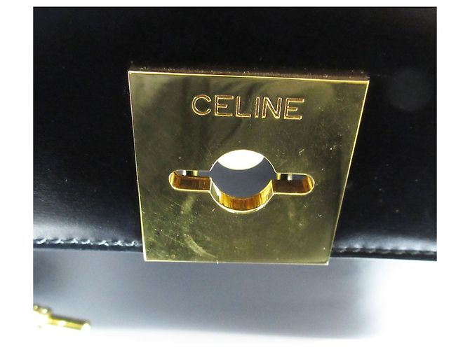 Céline Borsa a mano in pelle con catena Celine Nero - vista 19