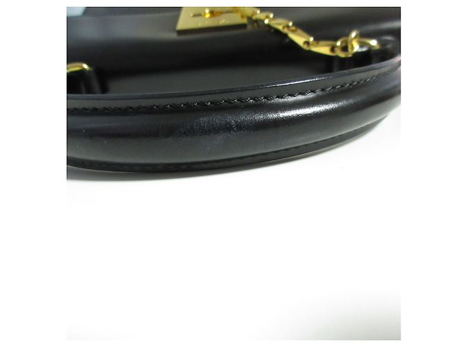 Céline Borsa a mano in pelle con catena Celine Nero - vista 20