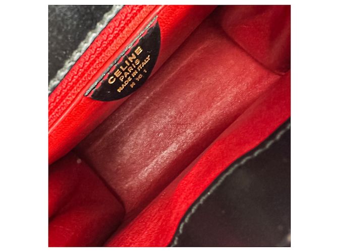 Céline Borsa a mano in pelle con catena Celine Nero - vista 9