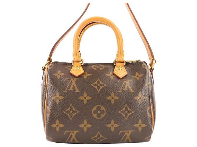 Pochette a Spalla Nano Speedy Monogram Louis Vuitton Marrone - vista 3