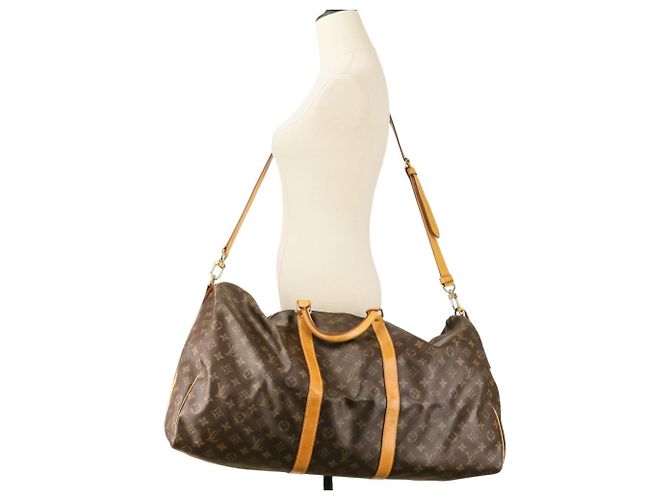 Borsa Boston Keepall Bandoulière 60 Monogramma Louis Vuitton Marrone - vista 7