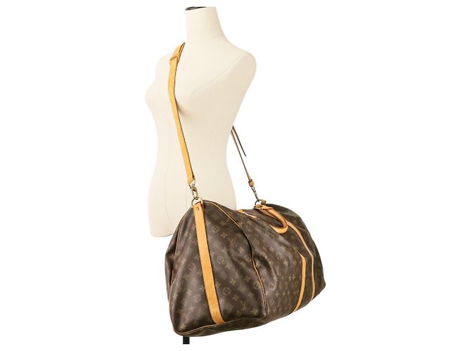 Borsa Boston Keepall Bandoulière 60 Monogramma Louis Vuitton Marrone - vista 8