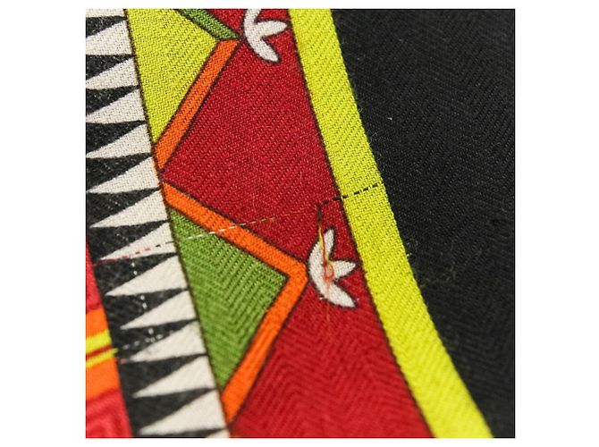 Xale gigante Cent Plis des Miao da Hermès Preto Vermelho - vista 14