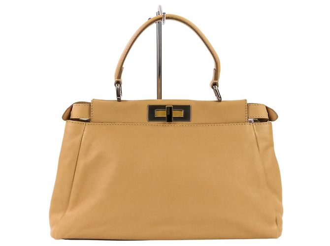 Borsa a mano/spalla Fendi Peekaboo 2 in 1 Marrone Beige - vista 3