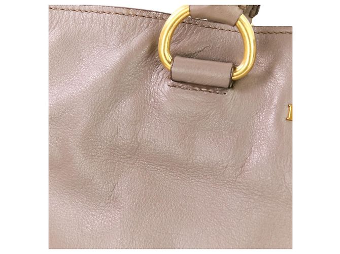 Borsa tote e a spalla Prada in pelle grigia a 2 vie Grigio - vista 11