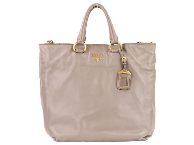 Borsa tote e a spalla Prada in pelle grigia a 2 vie Grigio - vista 2