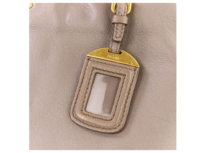 Borsa tote e a spalla Prada in pelle grigia a 2 vie Grigio - vista 7