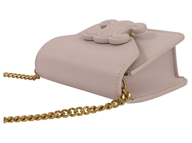 Céline Mini borsa a spalla Celine Triomphe Chain con porta carte Rosa - vista 7