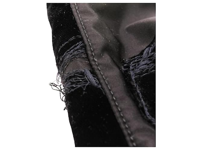 Prada Samtblumen Nylon Tote Bag Schwarz - Ansicht 11