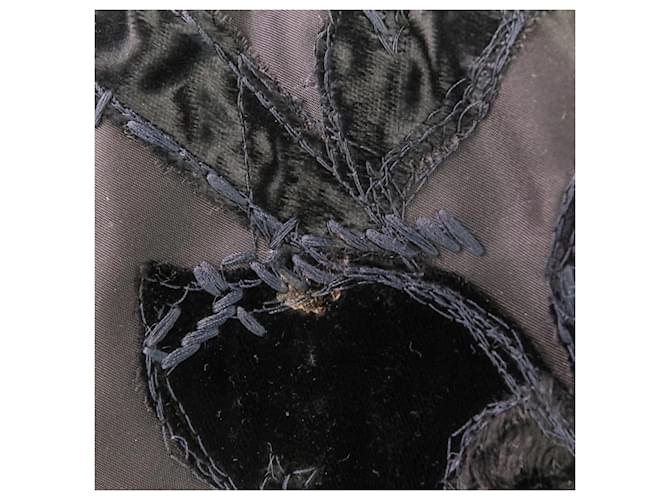 Prada Samtblumen Nylon Tote Bag Schwarz - Ansicht 12