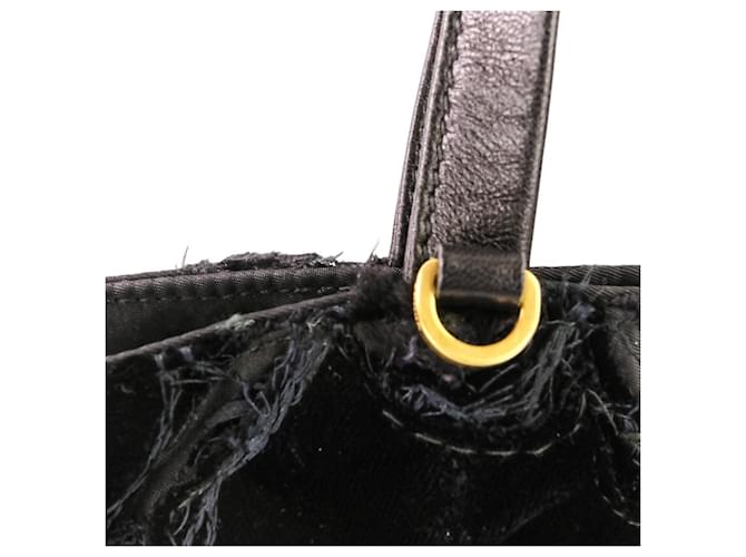 Prada Samtblumen Nylon Tote Bag Schwarz - Ansicht 14
