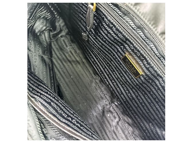 Prada Samtblumen Nylon Tote Bag Schwarz - Ansicht 6