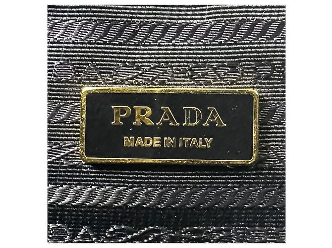 Prada Samtblumen Nylon Tote Bag Schwarz - Ansicht 7