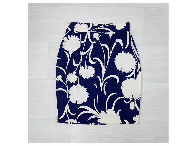 Gonna Moschino floreale bianca e blu Bianco - vista 7