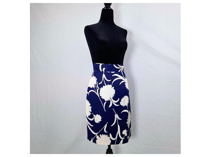 Gonna Moschino floreale bianca e blu Bianco - vista 8