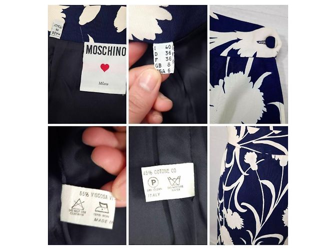 Gonna Moschino floreale bianca e blu Bianco - vista 9