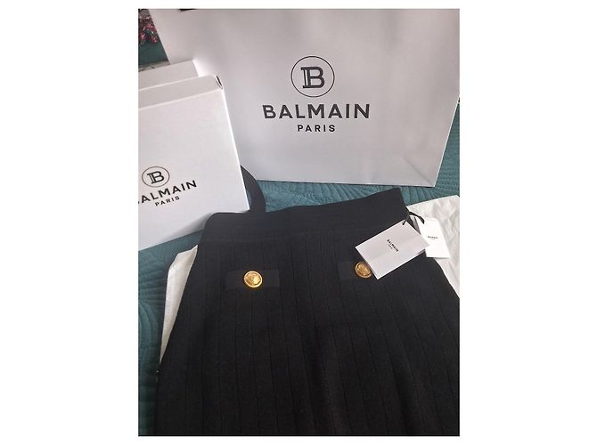 Falda de malla negra de Balmain con botones dorados Negro - vista 2