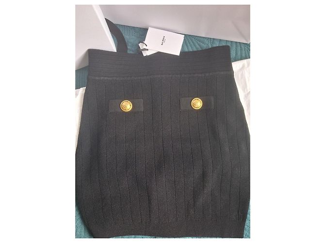 Falda de malla negra de Balmain con botones dorados Negro - vista 5