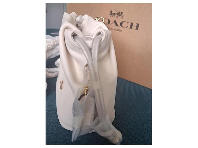 Borsa a secchiello Coach in pelle bianca Bianco - vista 6