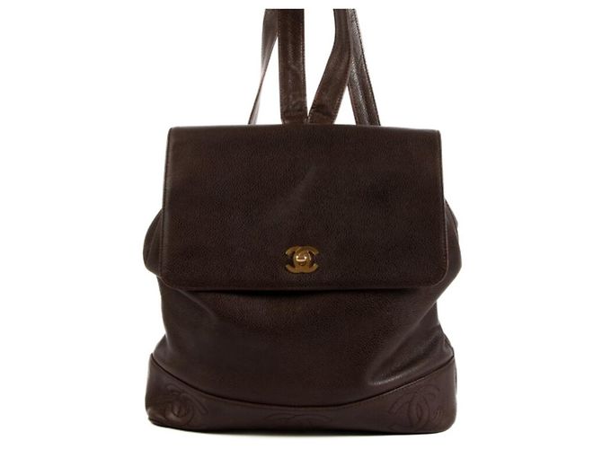 Zaino Chanel Marrone Pelle Caviar - vista 3
