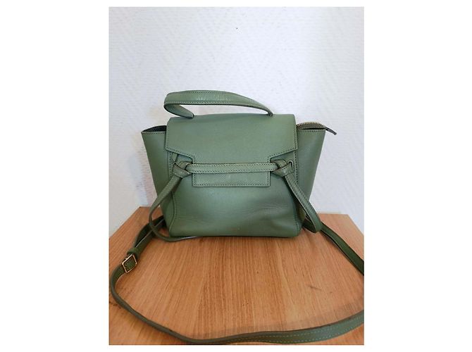 Borsa a mano Céline in pelle verde oliva - vista 12