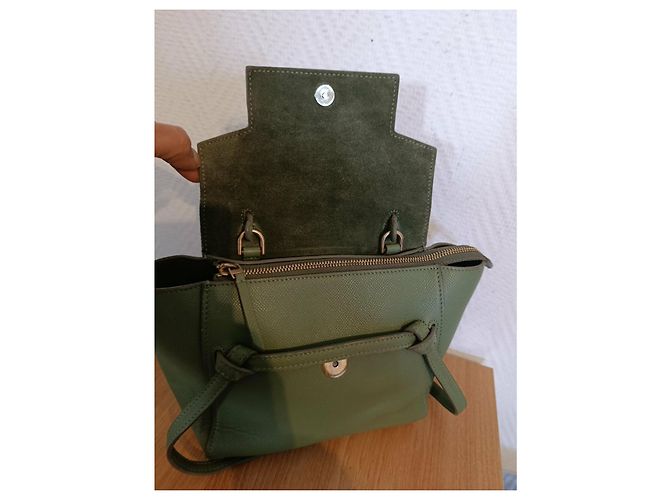 Borsa a mano Céline in pelle verde oliva - vista 7