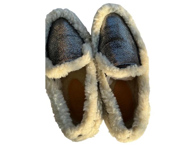 Mm6 Slip On Sneaker mit Kunstfellbesatz Silber Leder - Ansicht 6