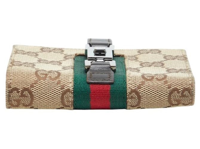 Billetera bifold Gucci GG Canvas Jackie Sherry Line Multicolor Beige - vista 3
