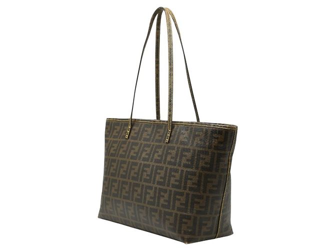 Borsa Tote Fendi Zucca Marrone in Pelle e PVC - vista 2