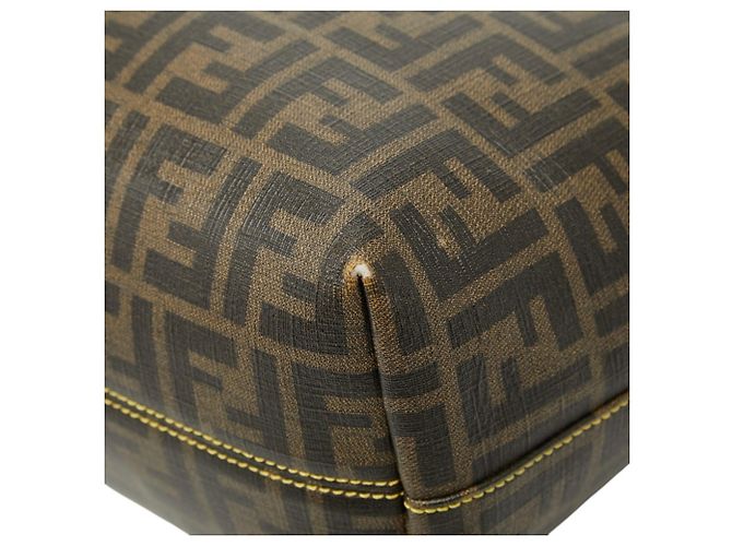 Borsa Tote Fendi Zucca Marrone in Pelle e PVC - vista 7