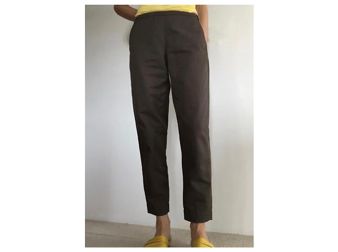Pantalón Prada marrón de algodón satinado mezcla talla 36 FR (40 IT) Castaño - vista 10