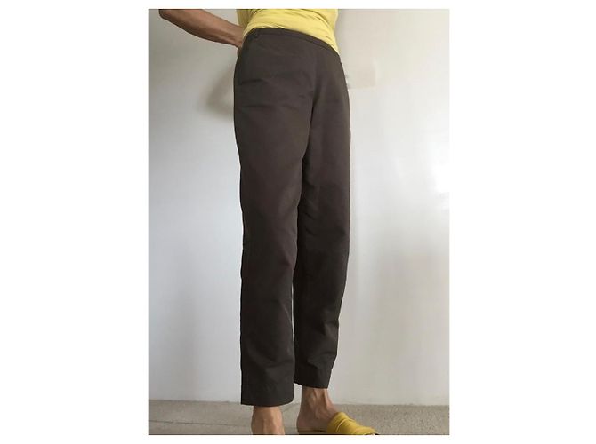 Pantalón Prada marrón de algodón satinado mezcla talla 36 FR (40 IT) Castaño - vista 11
