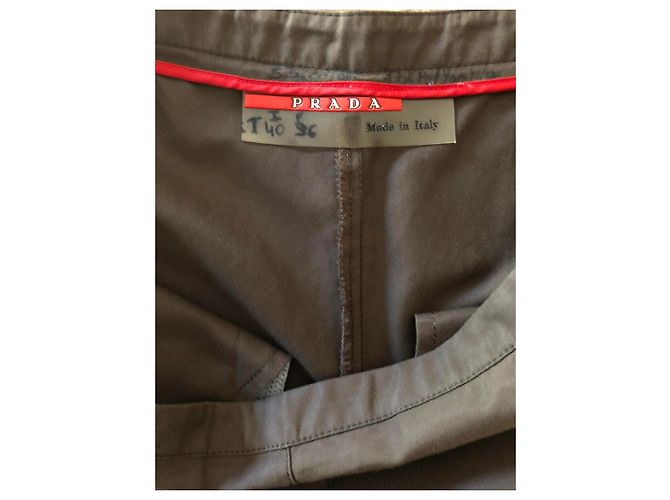 Pantalón Prada marrón de algodón satinado mezcla talla 36 FR (40 IT) Castaño - vista 5