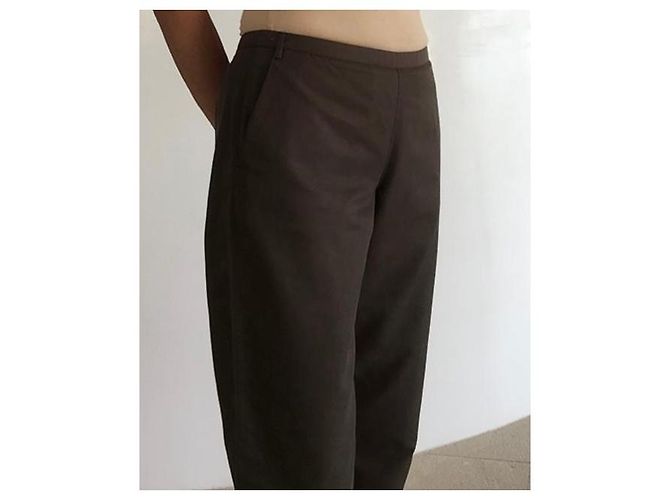 Pantalón Prada marrón de algodón satinado mezcla talla 36 FR (40 IT) Castaño - vista 7