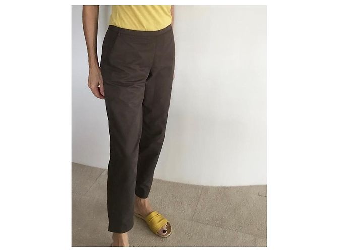 Pantalón Prada marrón de algodón satinado mezcla talla 36 FR (40 IT) Castaño - vista 8