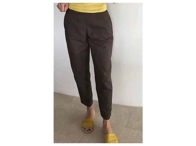 Pantalón Prada marrón de algodón satinado mezcla talla 36 FR (40 IT) Castaño - vista 9