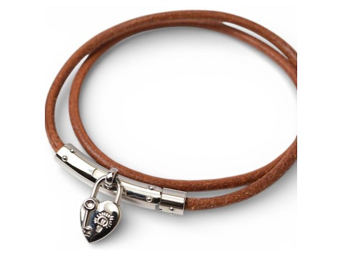 Pulsera Choker Cadena Corazón Fantasía Viviride de Hermès Castaño - vista 2