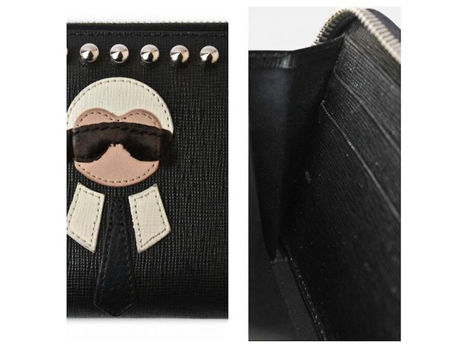 Fendi Karlito Lange Brieftasche Schwarz - Ansicht 14