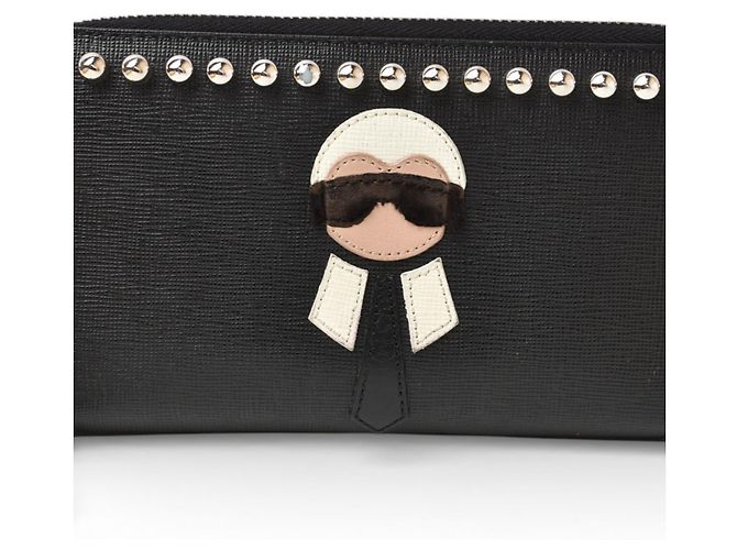 Fendi Karlito Lange Brieftasche Schwarz - Ansicht 2