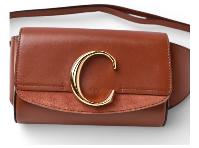 Borsa a spalla e vita in pelle marrone Chloé C - vista 2