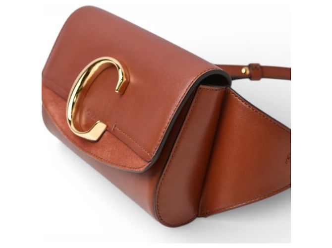 Borsa a spalla e vita in pelle marrone Chloé C - vista 3