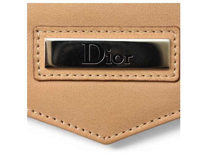 Estuche de Llaves de Cuero Jacquard Beige Christian Dior - vista 3